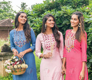 Rayon Kurti - Stylish and Elegant Rayon Embroidery Work Kurtis