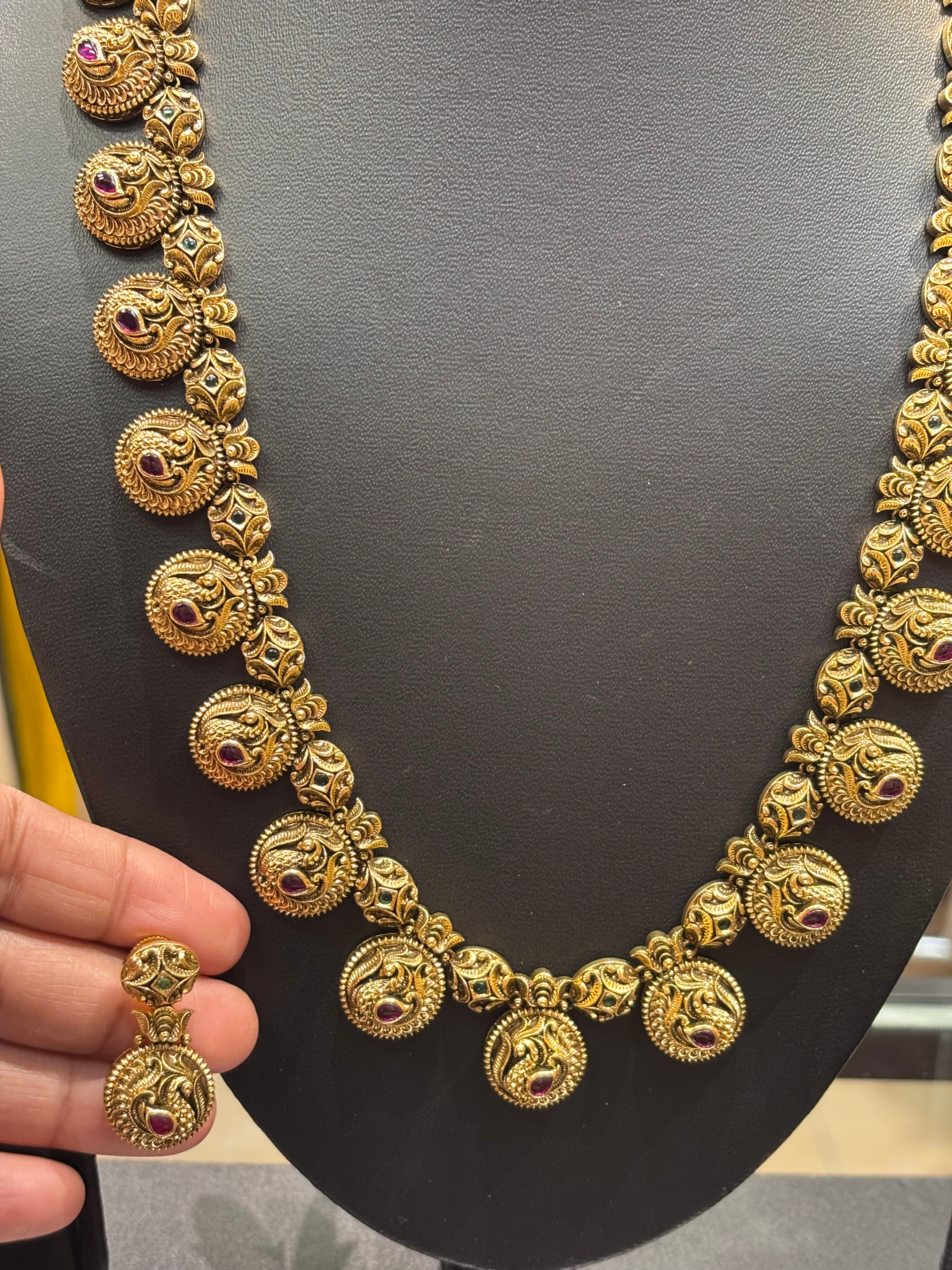 Antique Finish Long Haram/Necklace set image 1