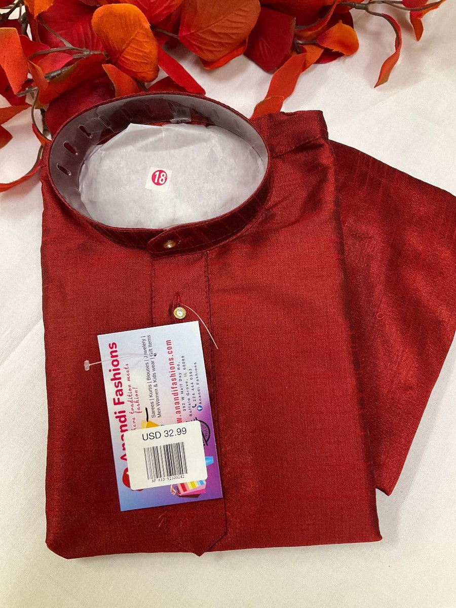 Boys Kurta Pajama - Simple and Elegant Boys Silk Kurta Set