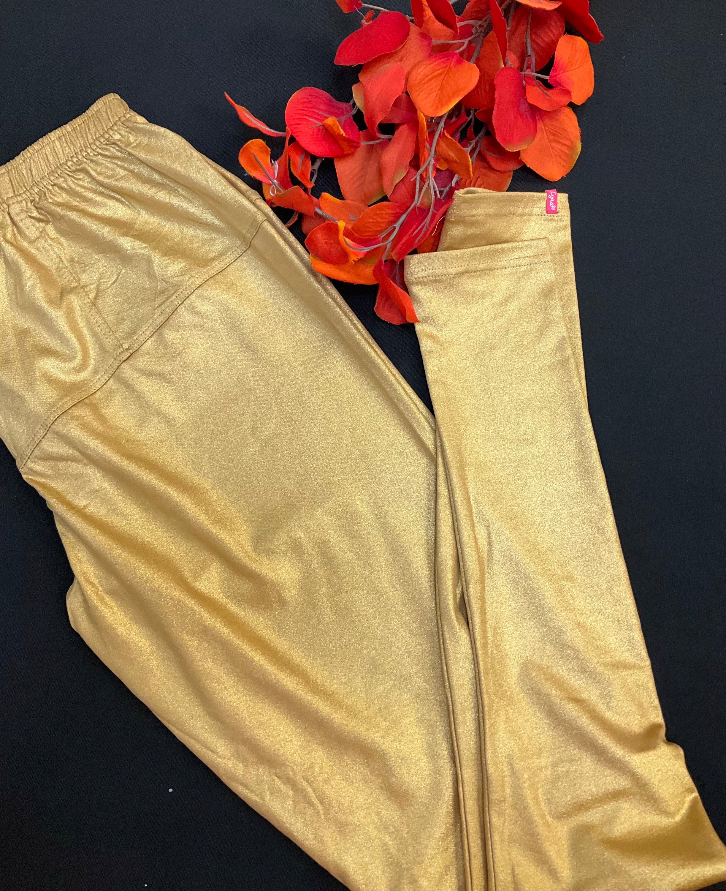 Shimmery Gold Stretchable Leggings  image 4
