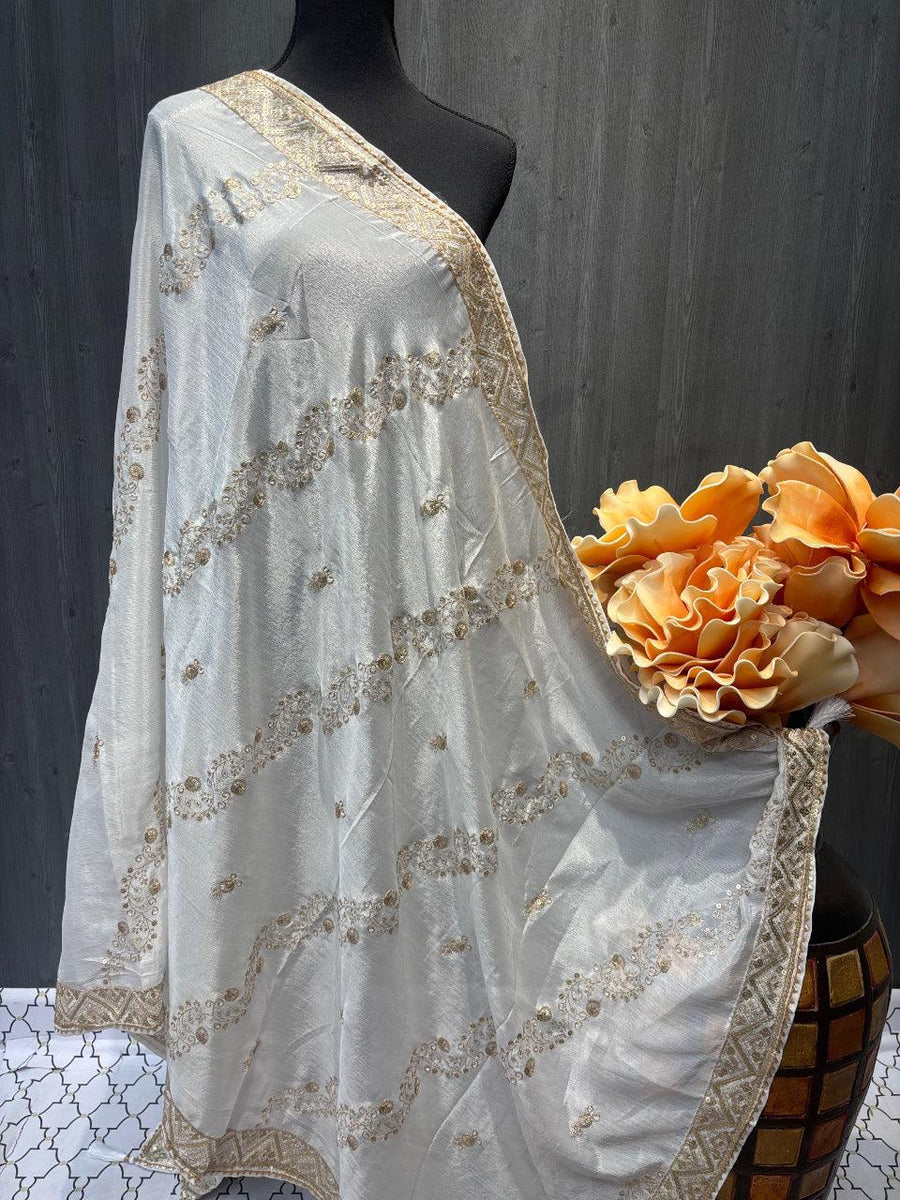 Silk Dupatta - Enchanting Dupattas with Sequin Embellishments