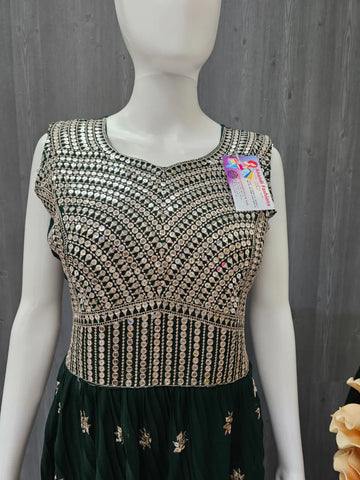 Party Wear Petite Nyra Cut Dress 3-Piece Set Size 38 - Flared Skirt