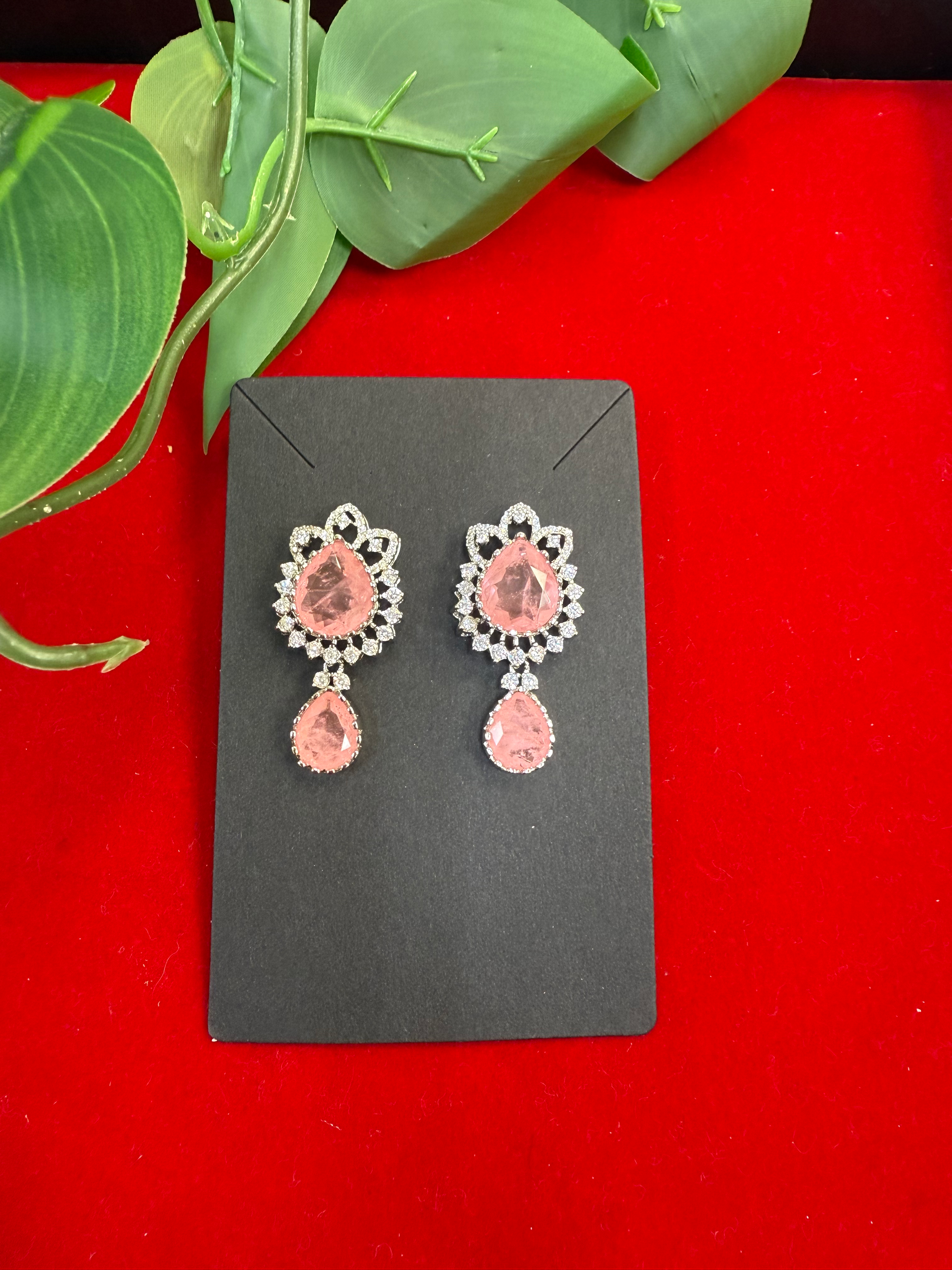 Silver Finish CZ Earrings/Studs image 2