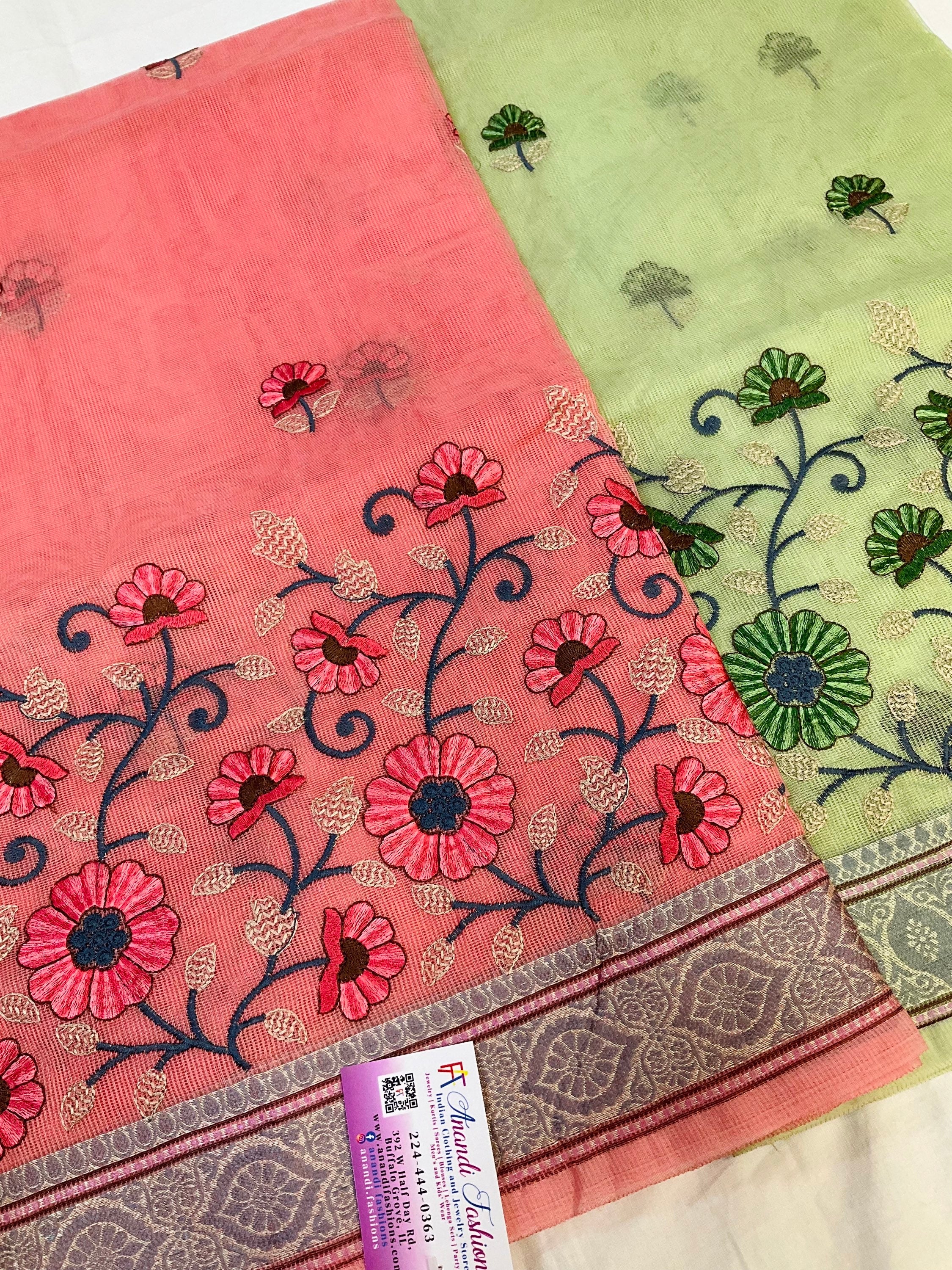 Super net saree with thread embroidery  image 0