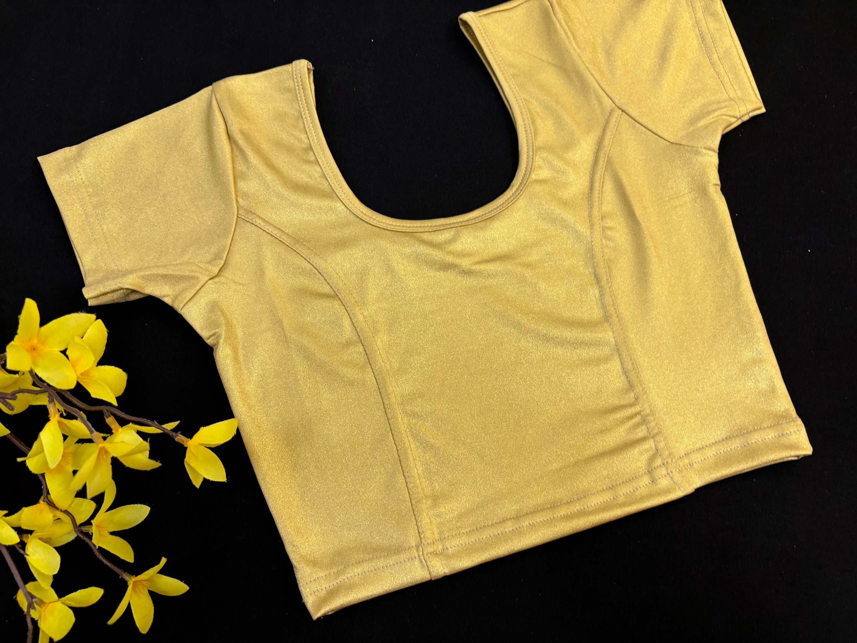 Teen Girls /Women -Gold shimmery Strechable Blouse image 0
