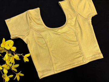 Women -Gold shimmery Strechable Blouse