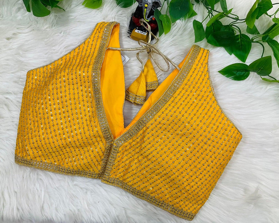 Sleeveless Blouse - Party wear Raw Silk blouse fits size 38(upto 42)