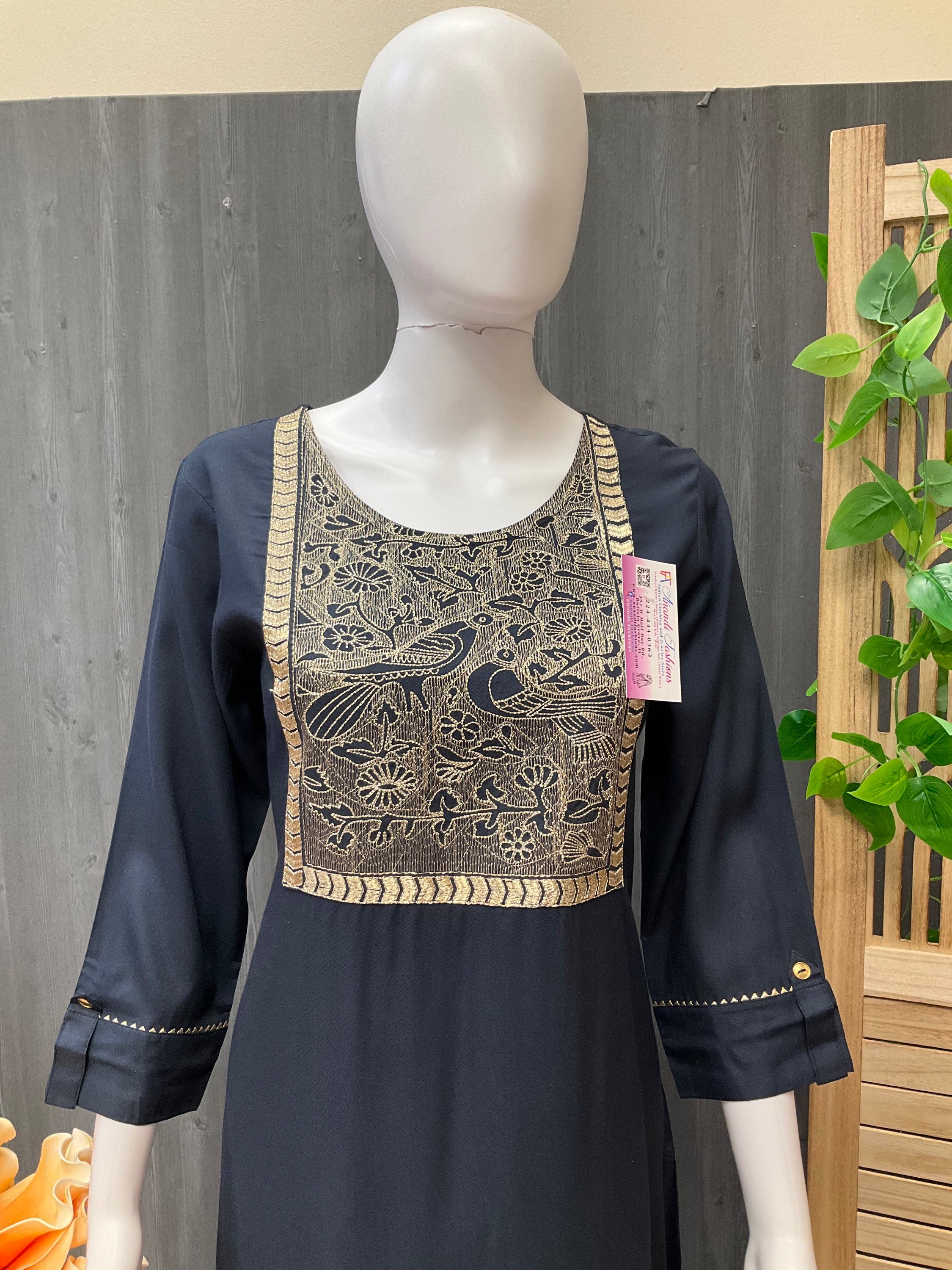 Navy Blue - Cotton Flex Kurti image 2