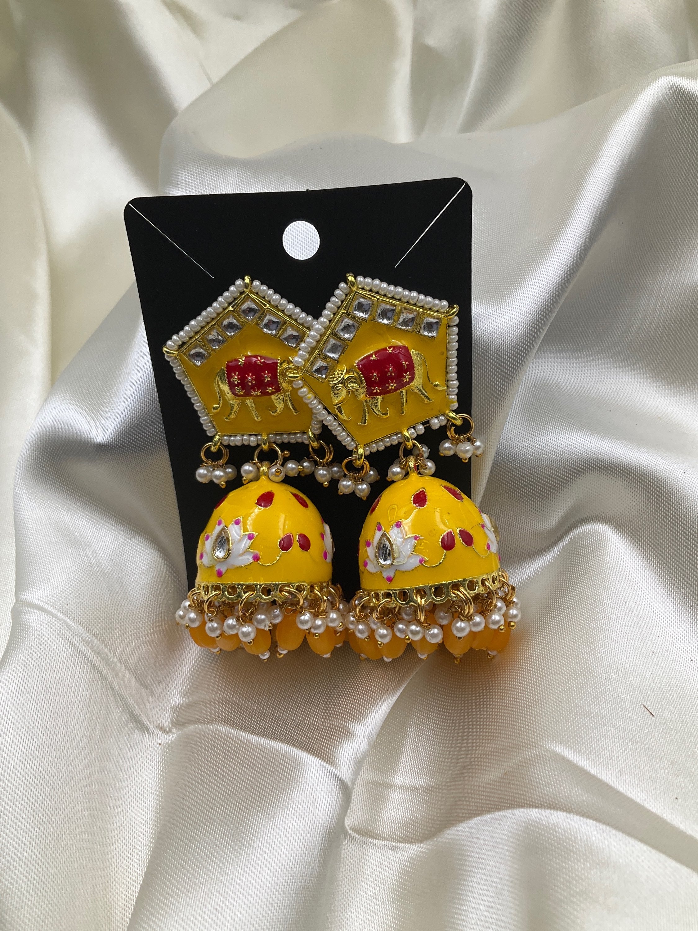 Meenakari Jumka Earrings image 2