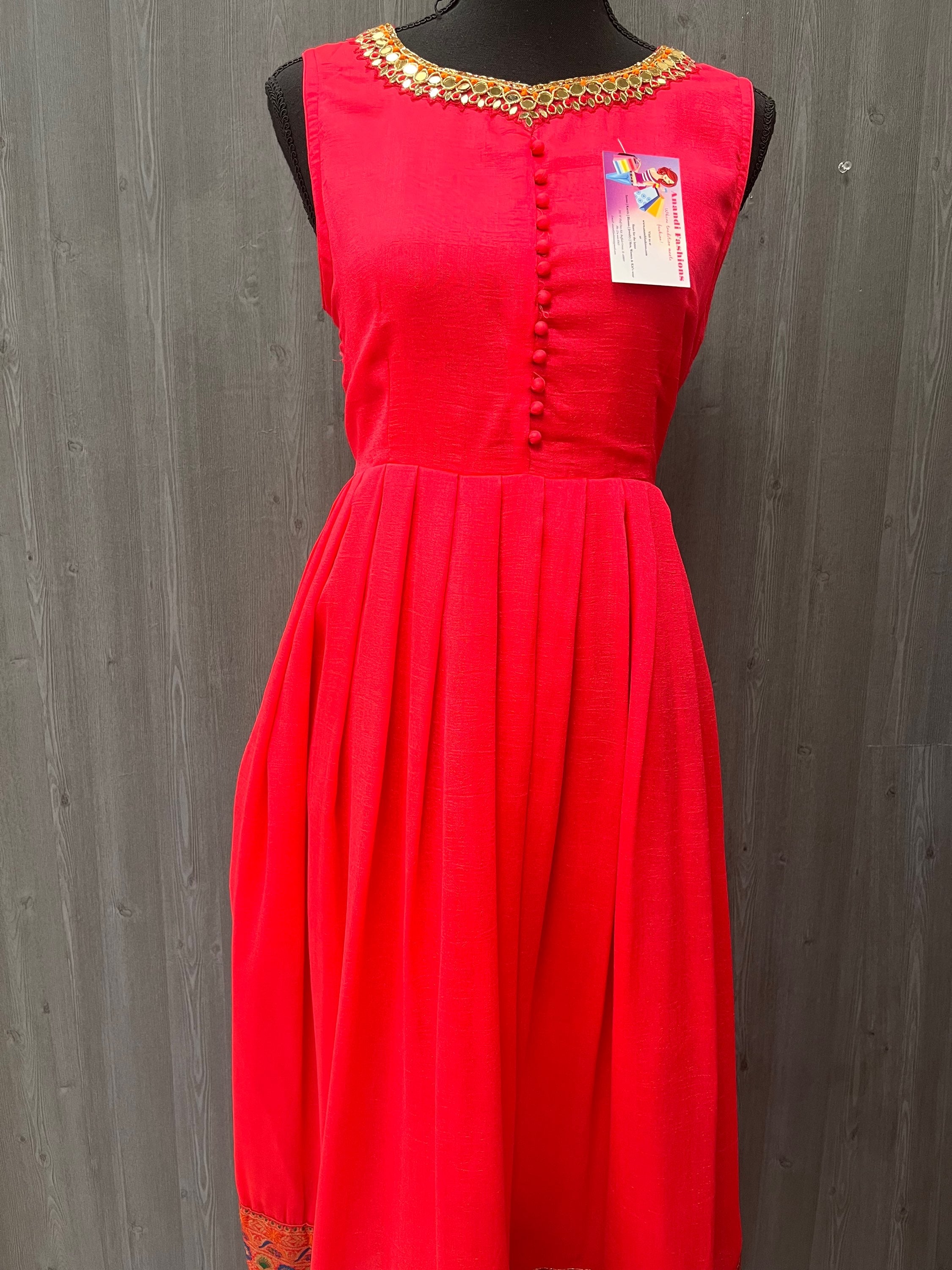 Size 40-Long Kurti - Vibrant Pink Kurti for the Bold and Stylish Woman image 0