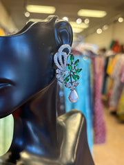 CZ Earrings - Designer Emerald Earrings