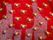 Chinon saree with floral print and bead work