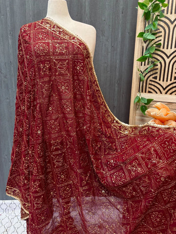Gold Zari Embroidery Duppattas