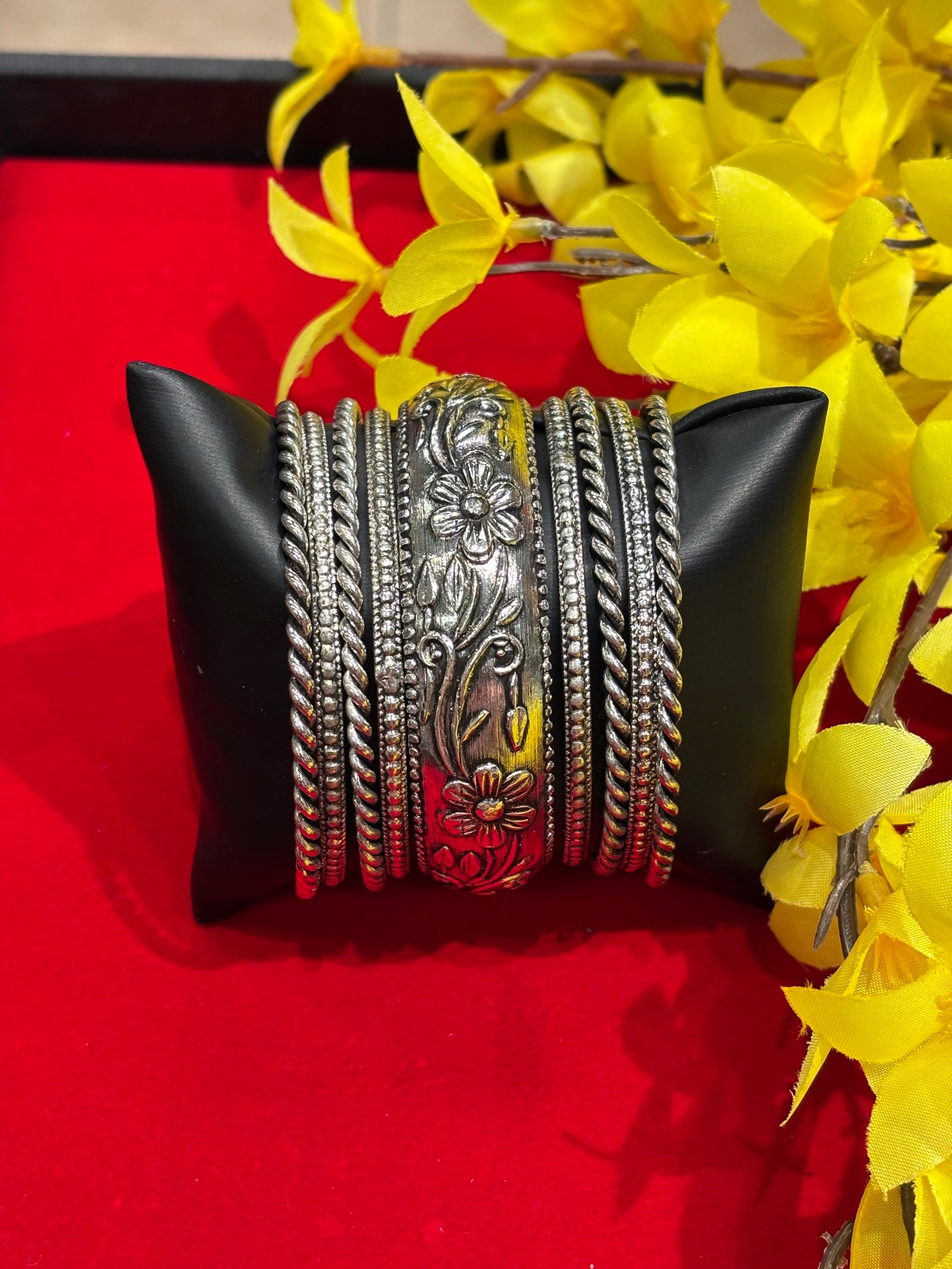 German Silver Bangles set (9 bangles) image 0