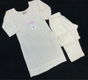 Girls- White Chikankari Kurti Set Size 24/26/28
