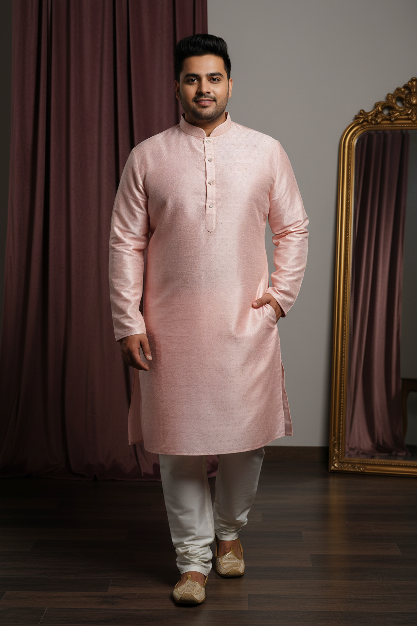 Plus Size Mens Kurta Pajama Sets in Pastel Colors | Big Sizes Ethnic Wear