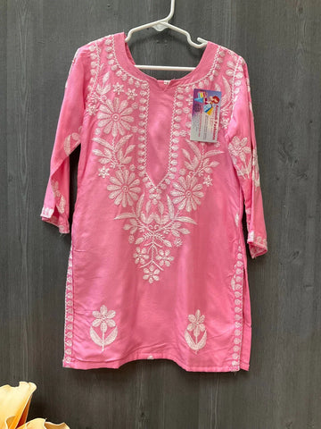Pink - Toddler Girls- Rayon Chikankari sharara set- size 24/26