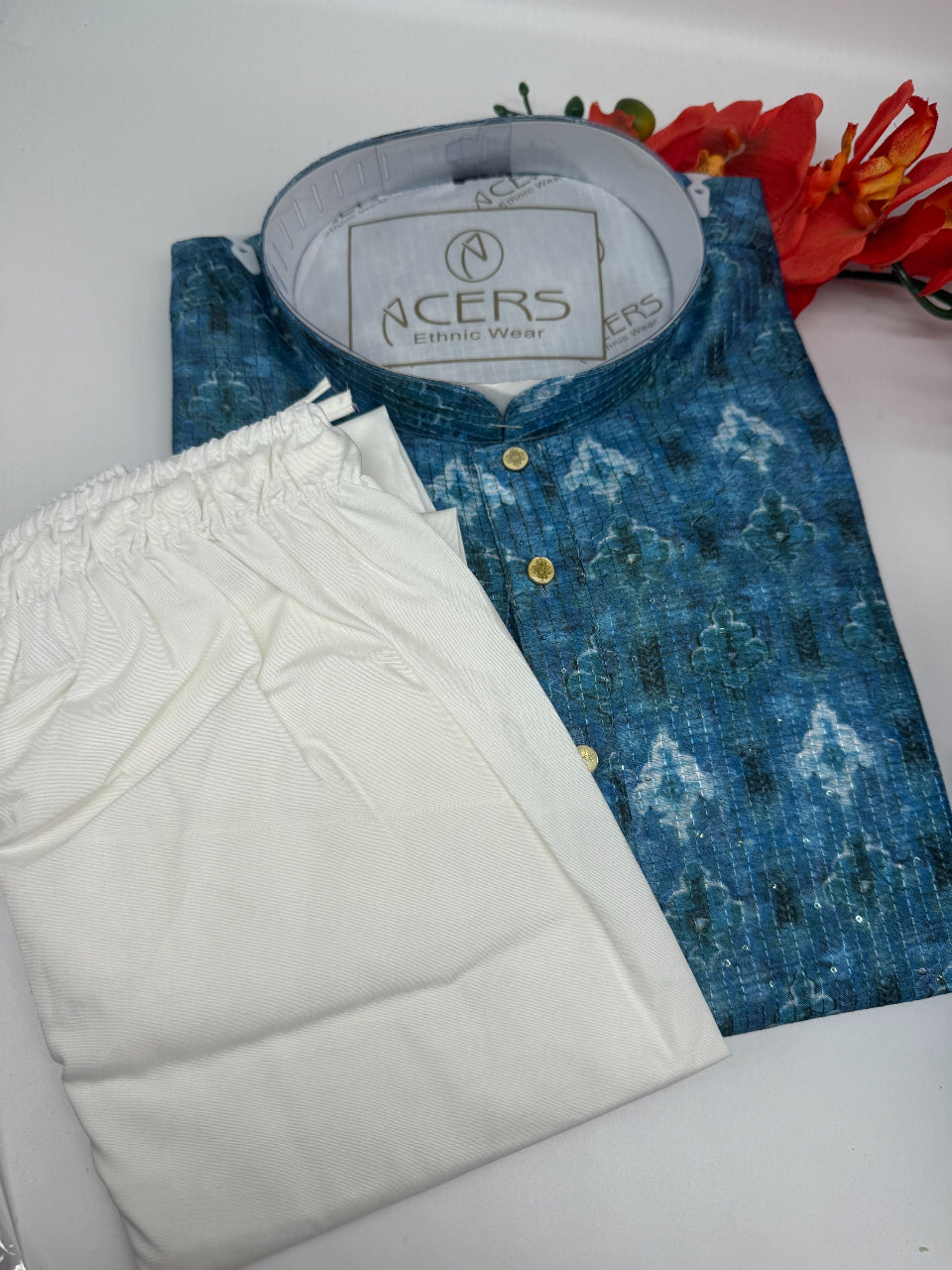 Vibrant and Elegant Mens Blue  Kurta  image 1