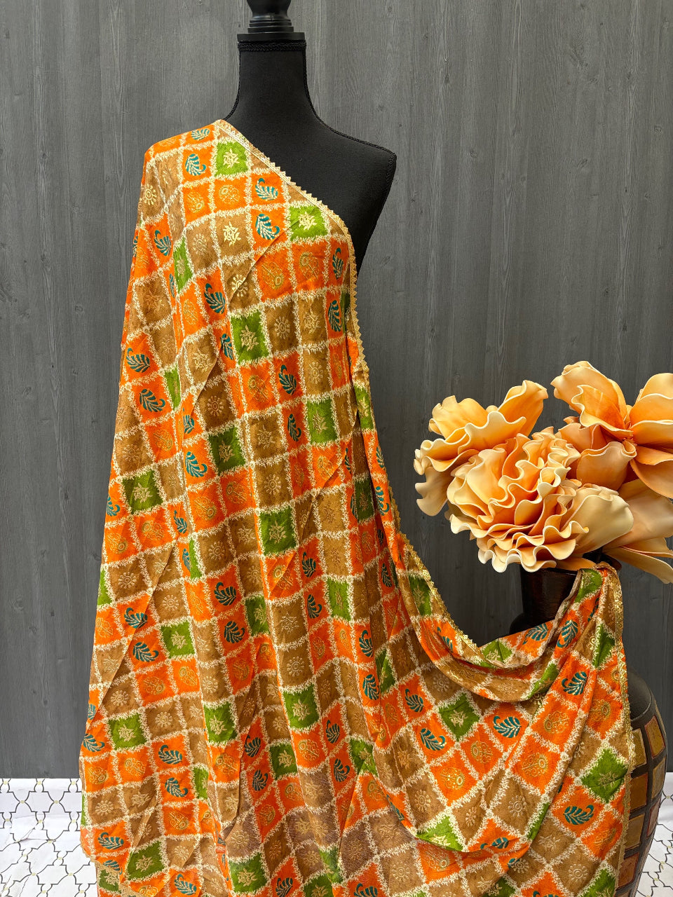 Chinon Dupatta - Multicolor Elegant and Stylish Dupatta image 3