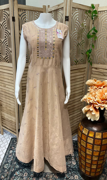 Size 44/US L-Long partywear Kurti/dress with Fancy Dupatta