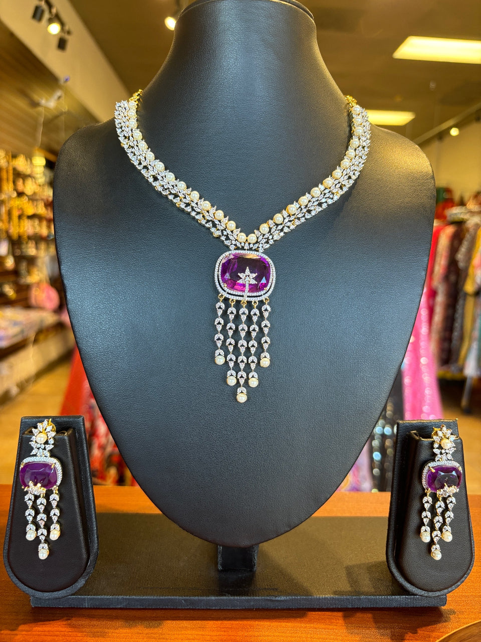 Designer style- CZ Party Wear Necklace set image 0