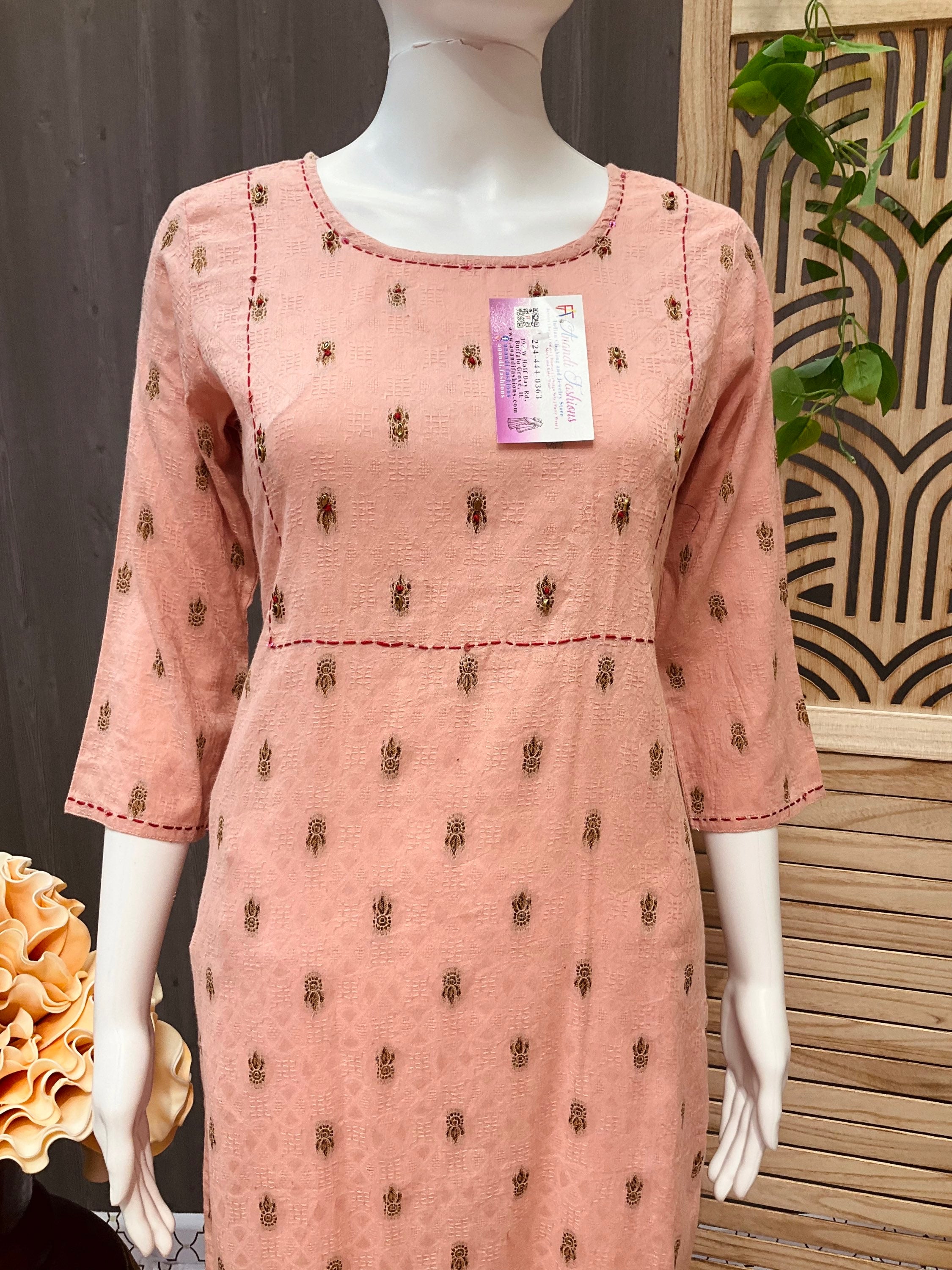 Peach Color Kurti image 1