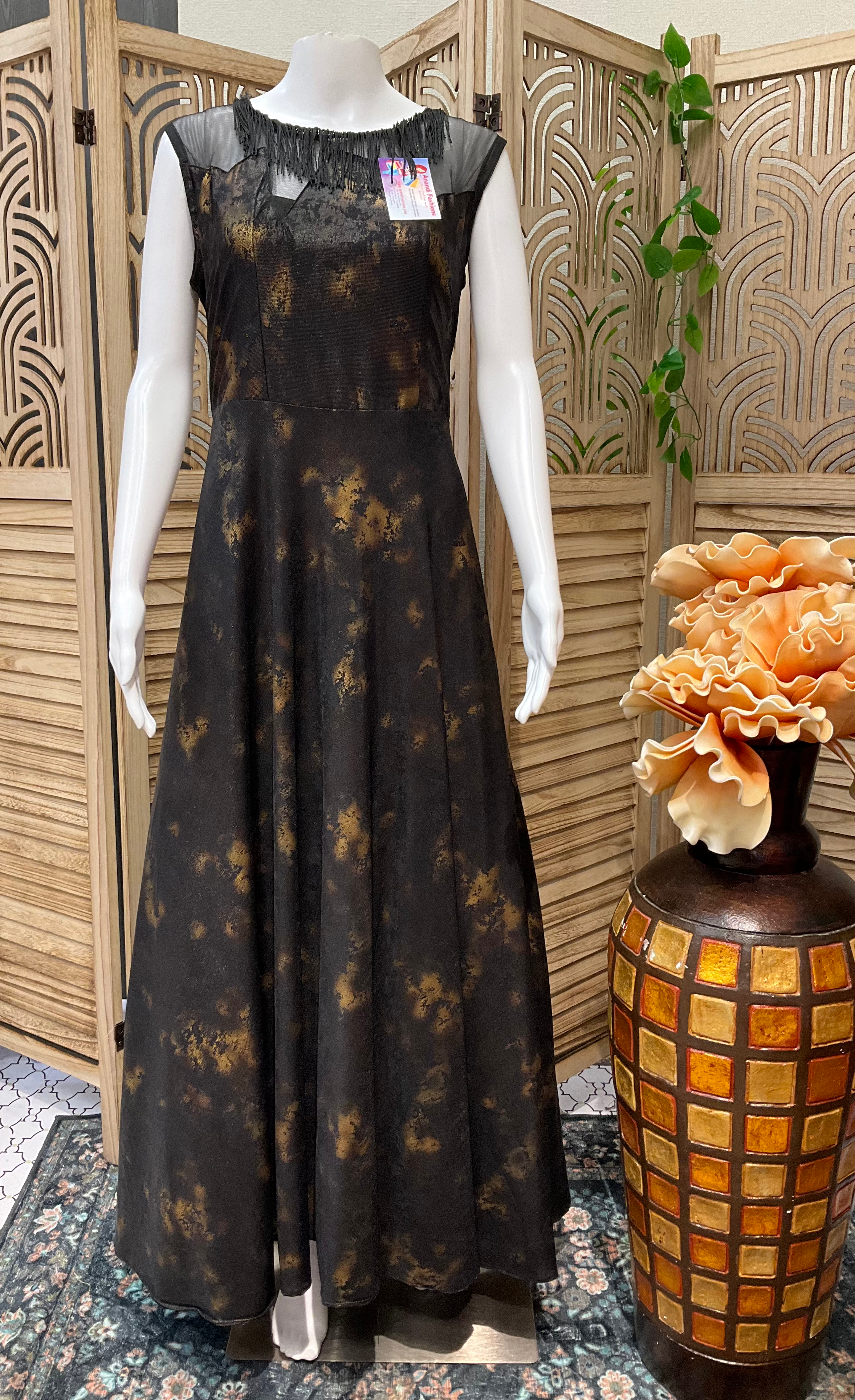 Size 40/US S-Black Fancy Long frock/Gown image 0