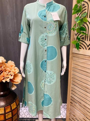 A-line High Neck cotton kurti - Size 38/US XS