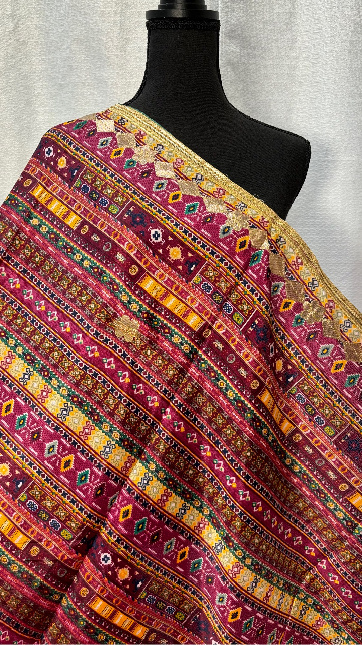 Multicolor Dupatta - A Spectrum of Colors - Dynamic and Cheerful Multicolor image 0