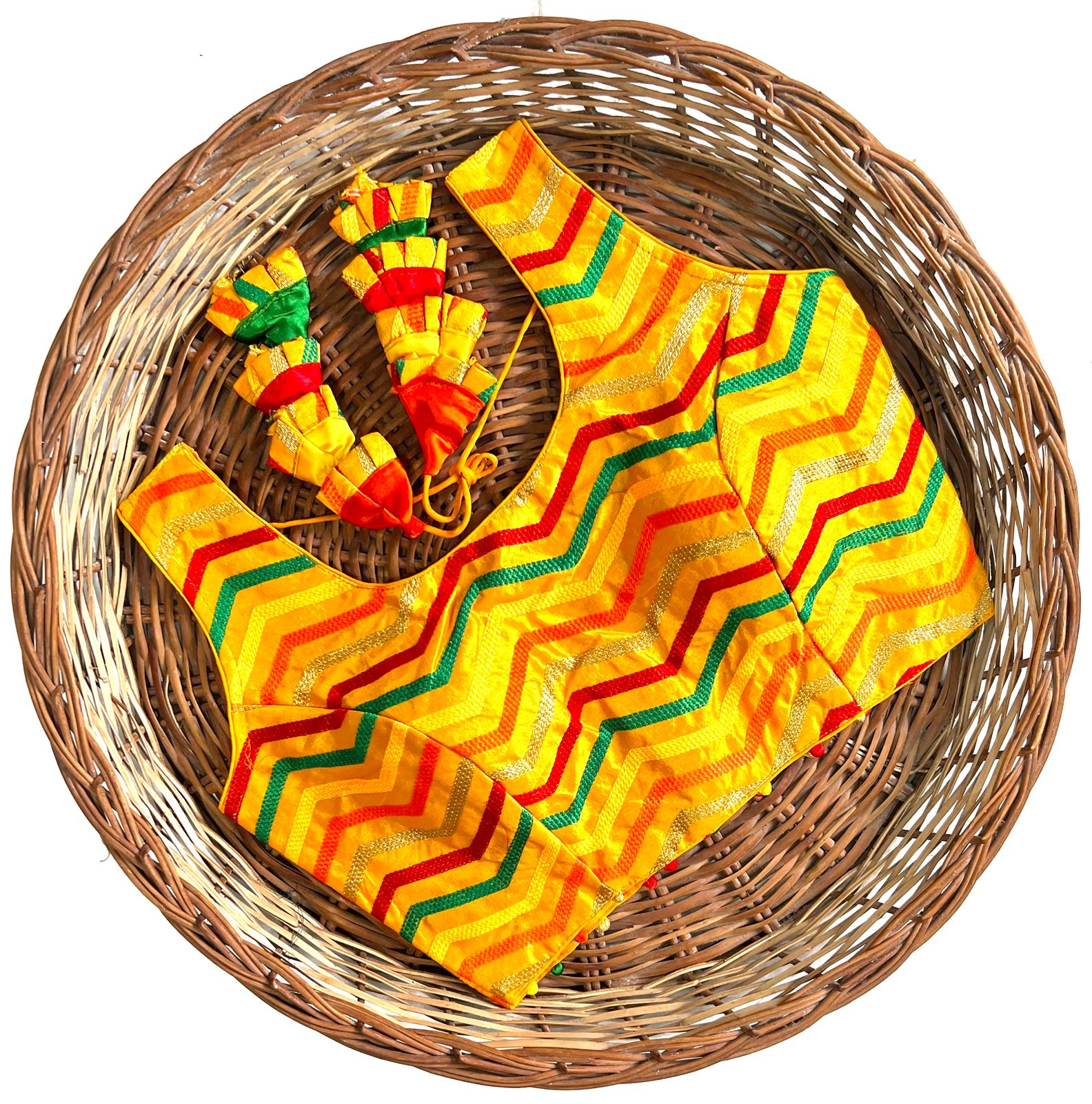 Sleeveless Blouse - Yellow Blouse with Thread work - Size 38(fit upto 42) image 0