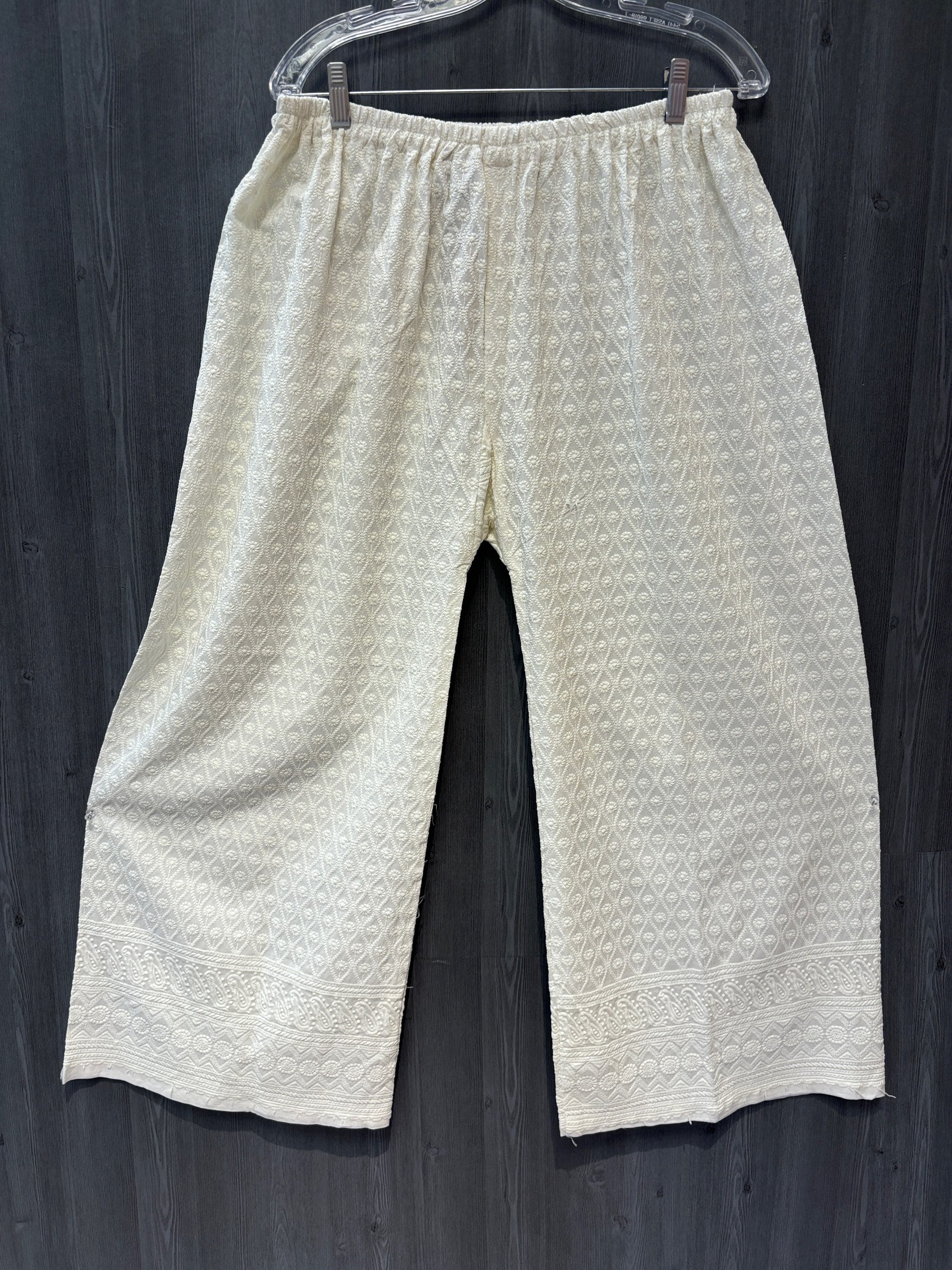 Chikankari Palazo Pants- Beautiful Half white Chikankari Palazo pant Free Size image 0