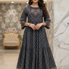 Pure Cotton- Stylish Anarakali Kurti with Jaipuri prints - Size 38/40