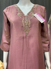 Light onion pink - 3 piece kurti set