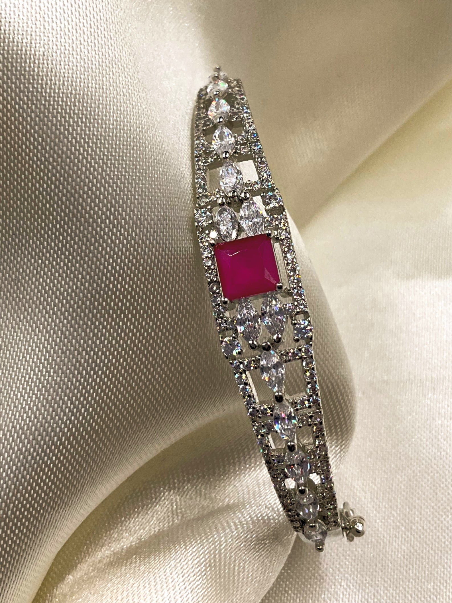 Indian Bangles - Silver finish Openable bracelet image 0