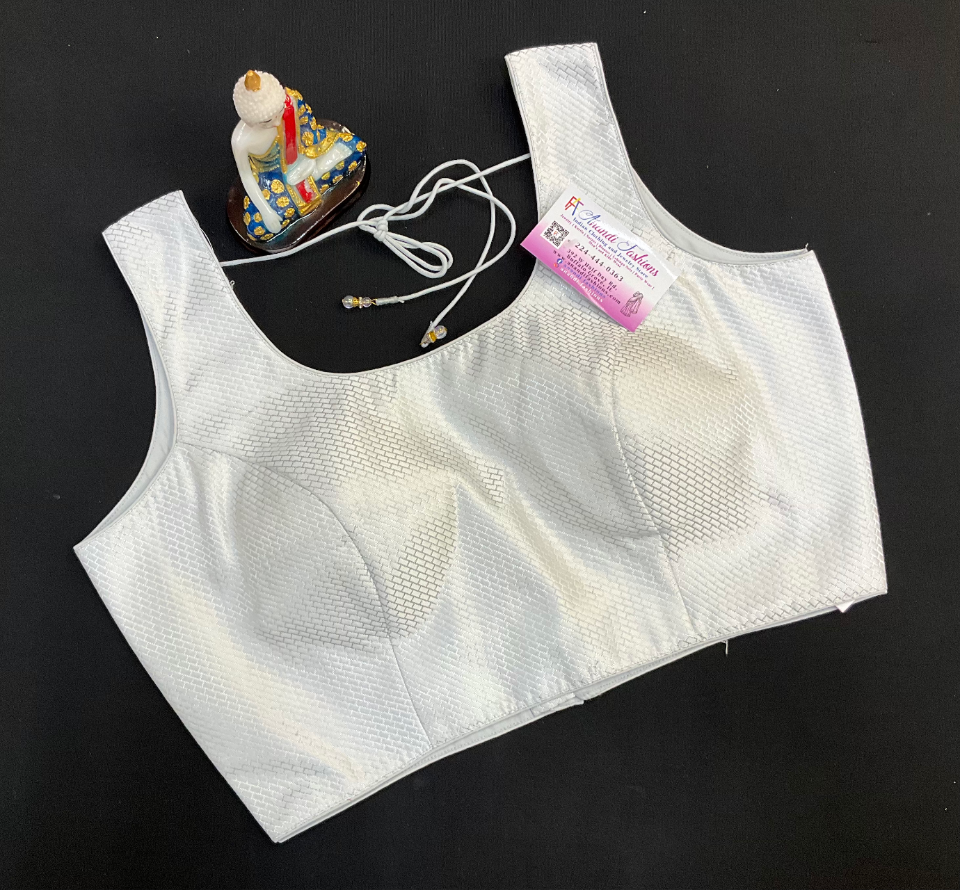 Premium Quality - Back Opening Silver Blouse image 0