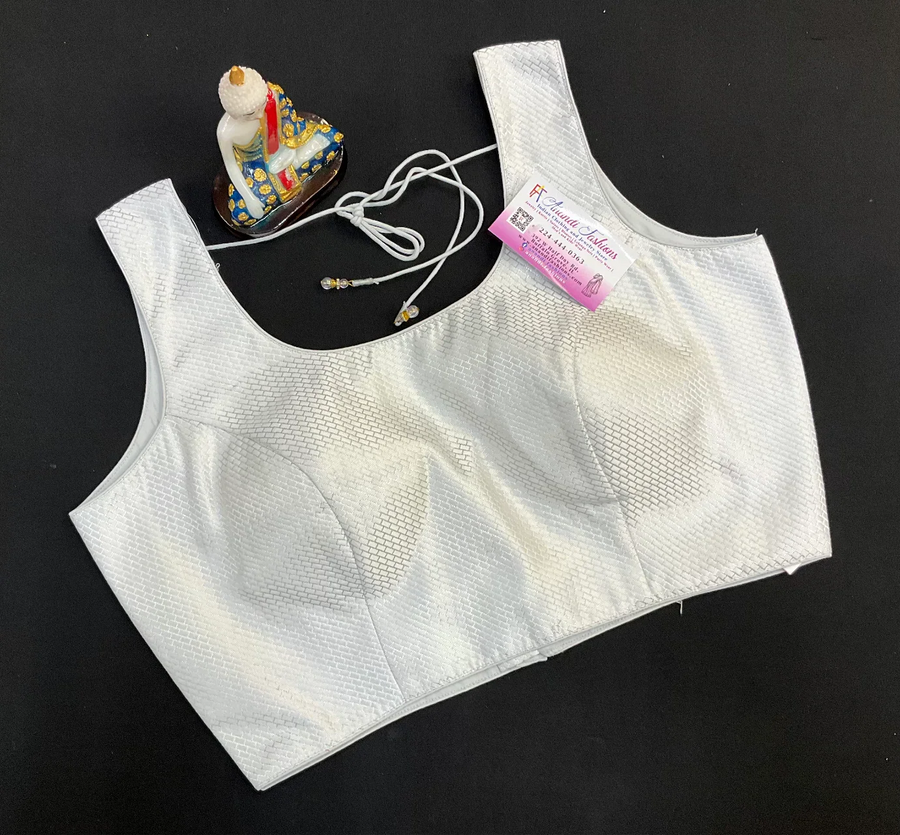 Premium Quality - Back Opening Silver Blouse