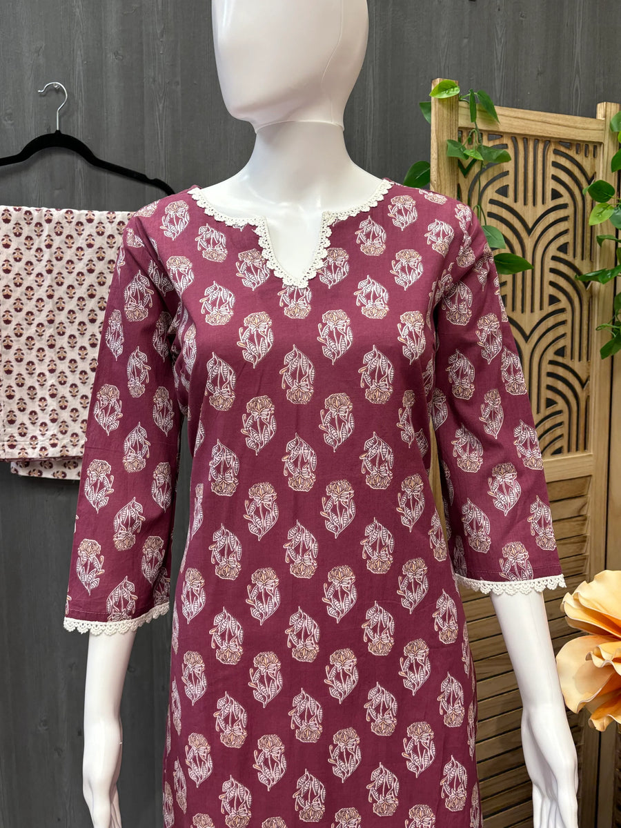 Pure Cotton 2 piece Kurti set