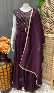 Long Party Wear Dress - Elegant Ethnic Gown for Special Occasions