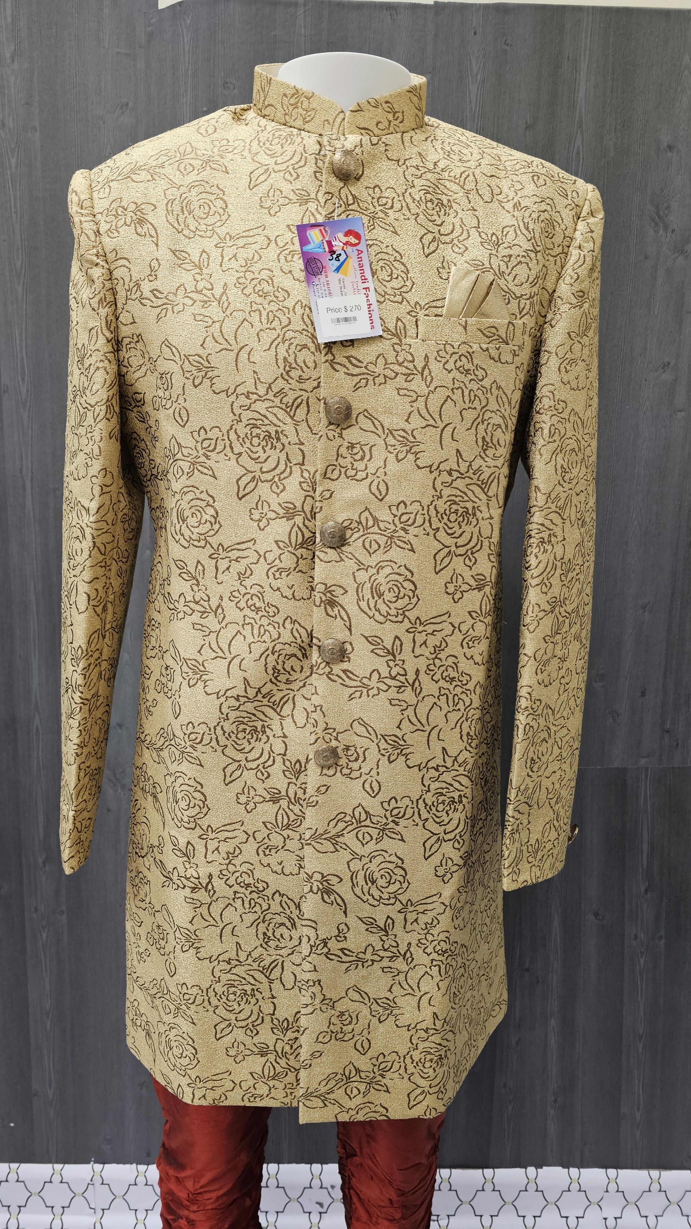 Size 38-Kurta for Men - Mens Kurta Pajama Set with Intricate Design image 4