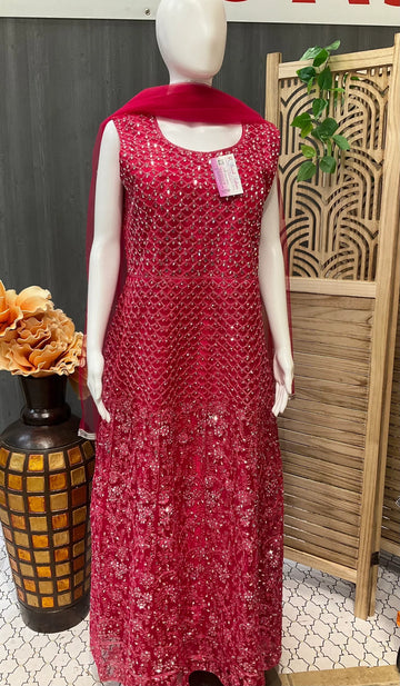 Heavy Party Wear Long Dress Size 42/46 - Designer Ethnic Gown