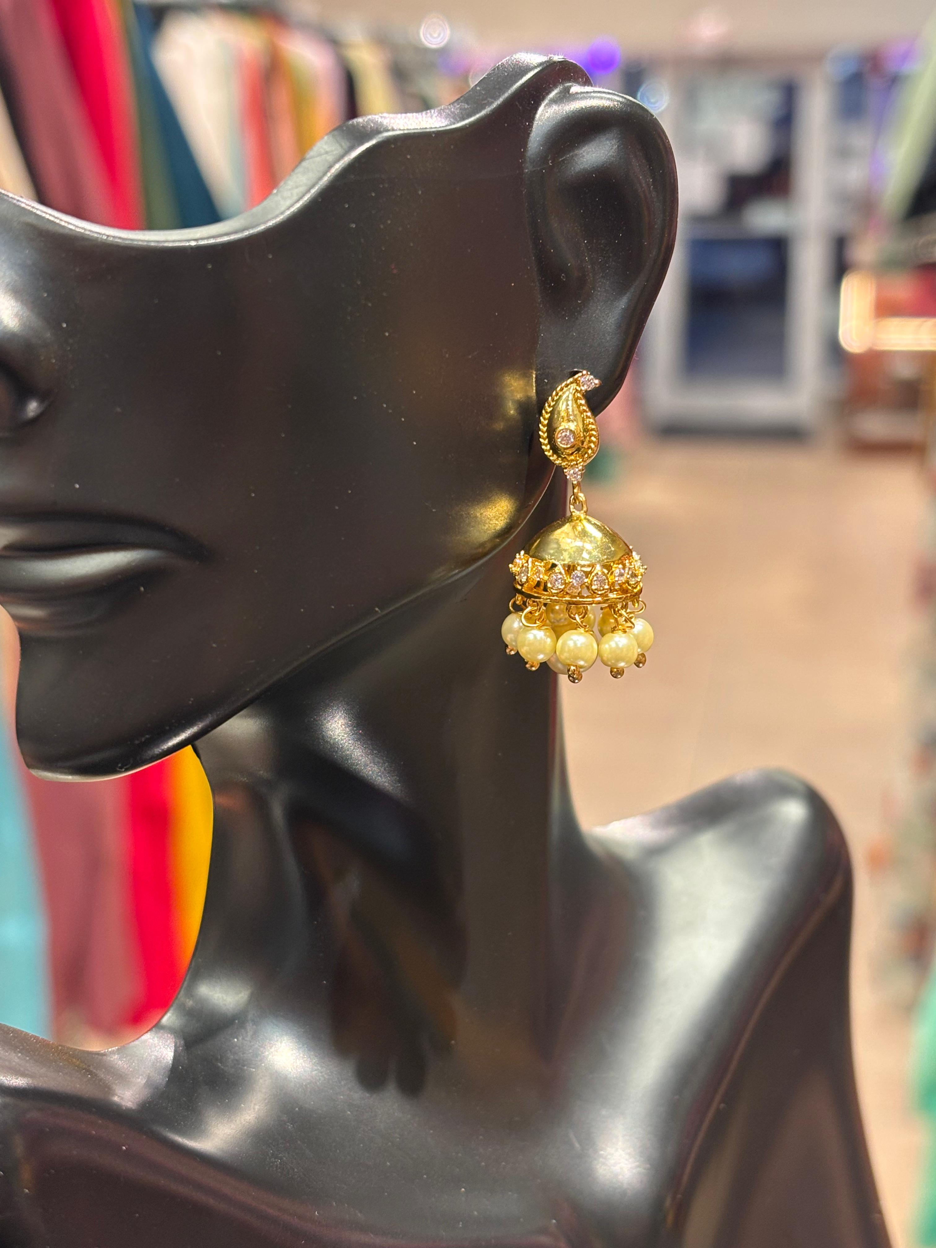 Gold Finish -Small and Cute Jhumkas image 1