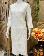 Pure Cotton White Chikankari Kurti