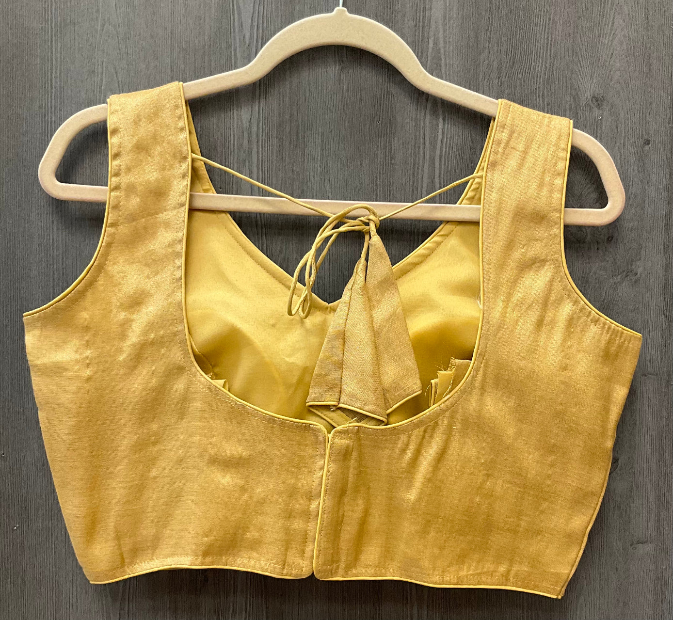 Back Opening Shinny Gold Blouses- Size 38(fits upto 40) image 5