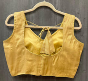 Back Opening Shiny Gold Blouse Size 38 (Fits up to 40) - Party Wear