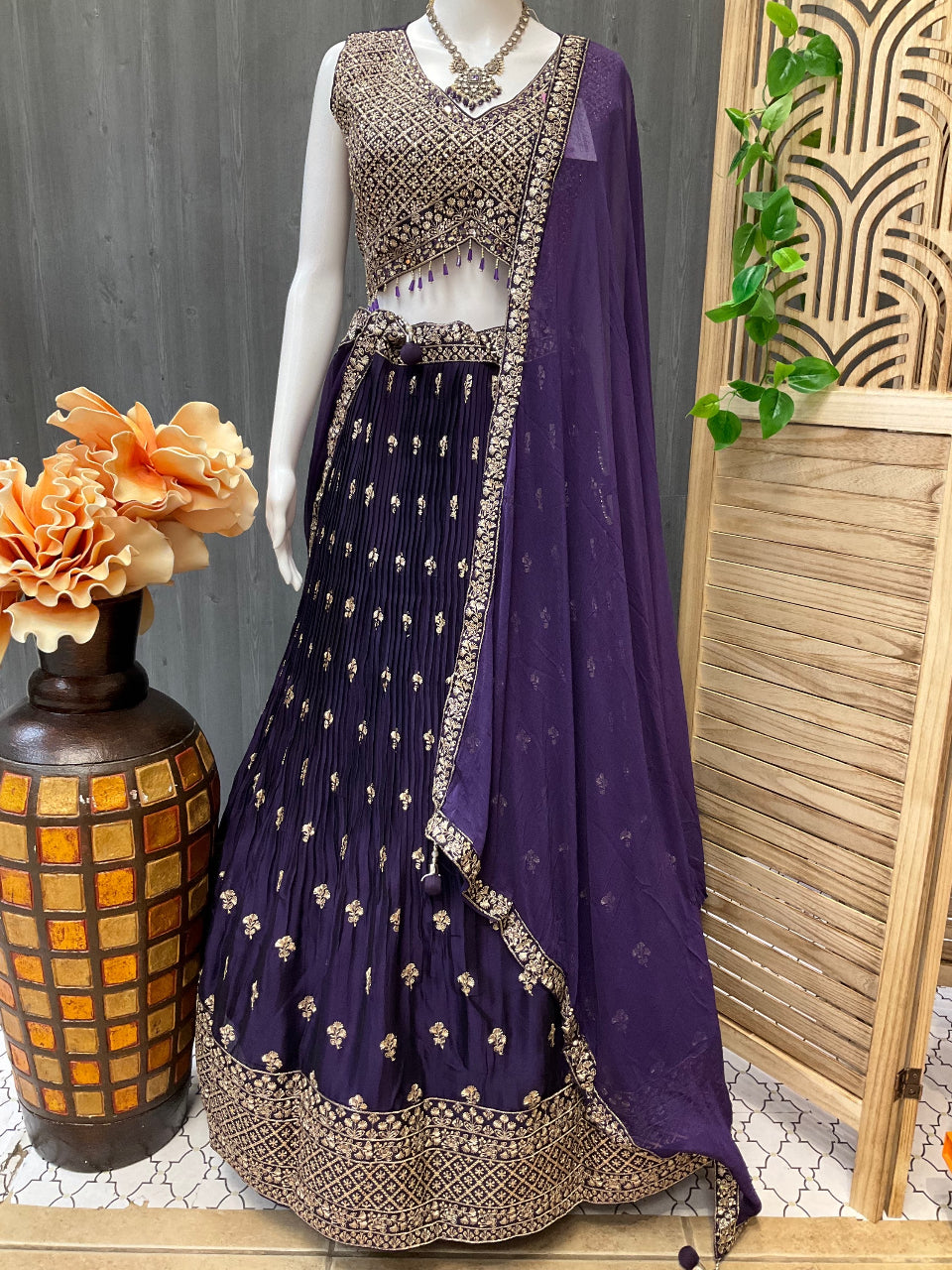 Heavy Work Lehenga set with Alia Cut Style Blouse image 0