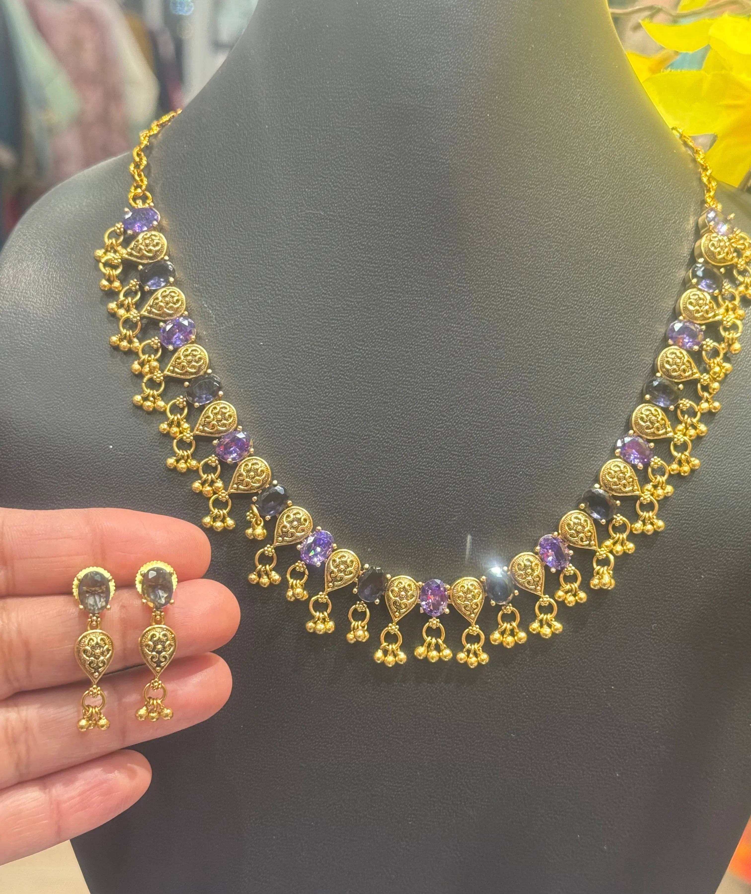 Gold Finish Necklace set