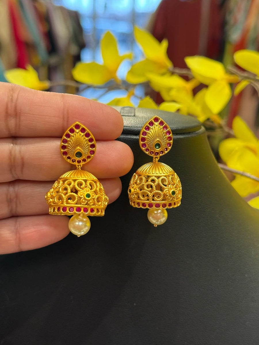 MattFinish Jhumkas/Earrings