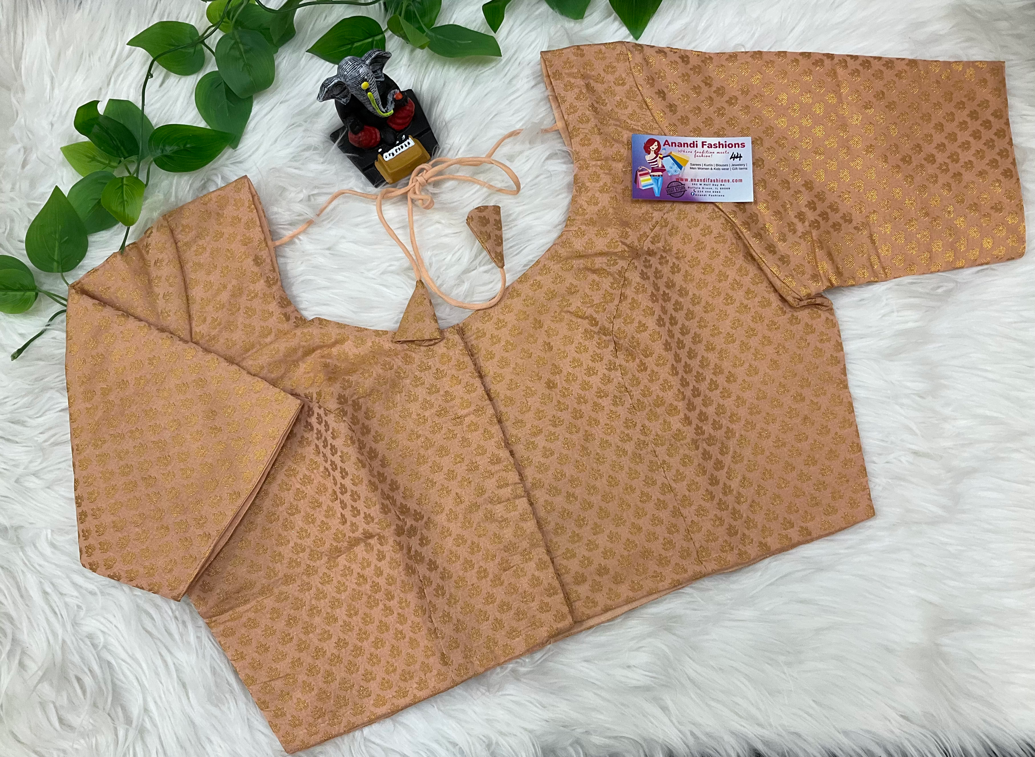 Peach brocade blouse image 0