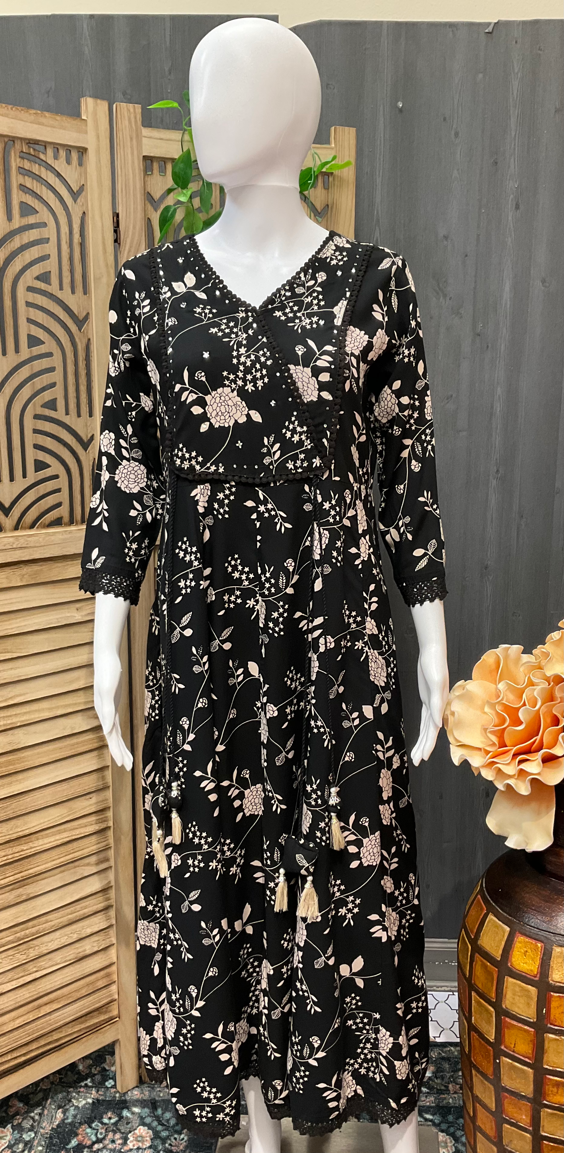 Black Anarkali Kurti image 1