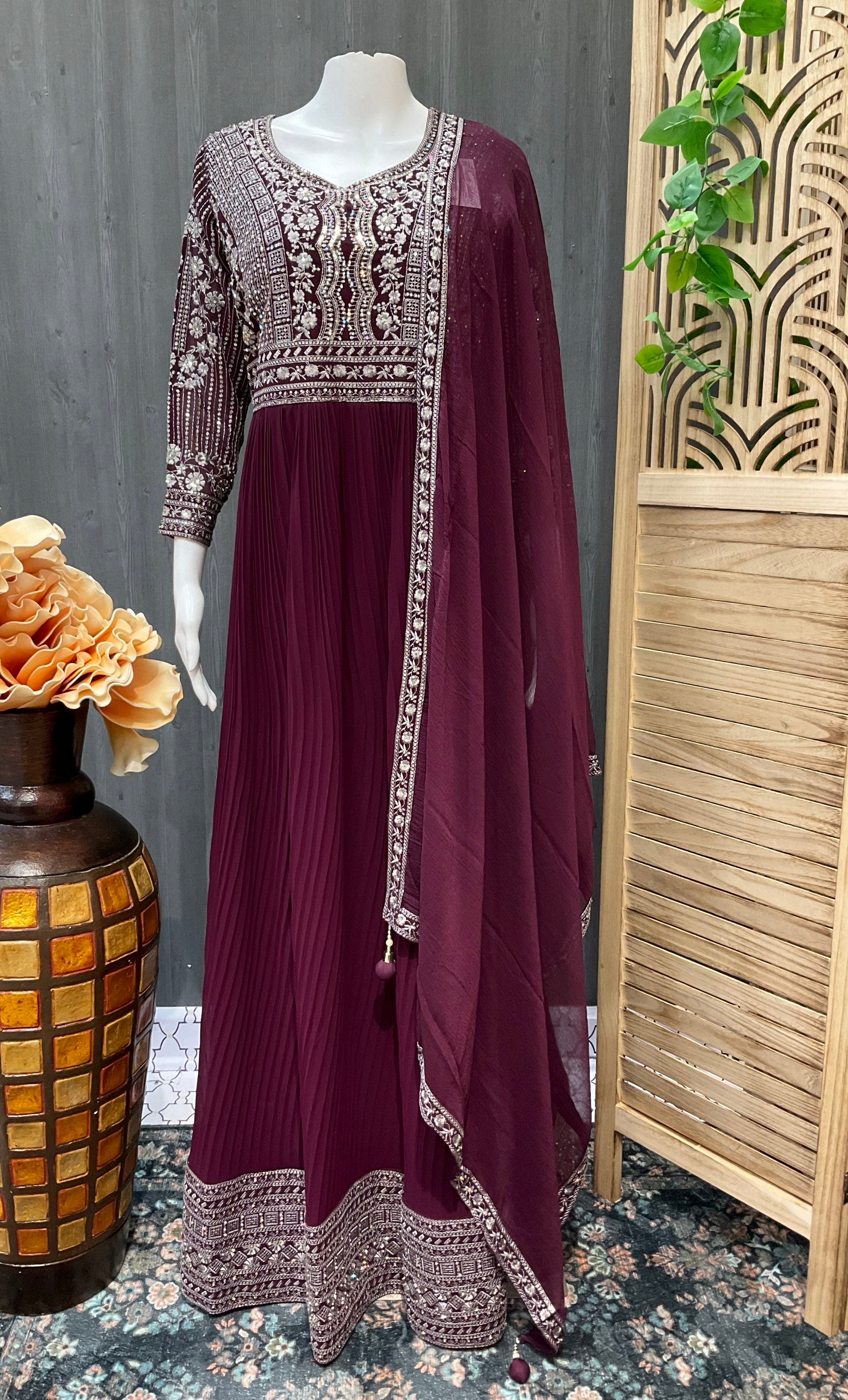 Georgette Party Wear Long Dress  image 1